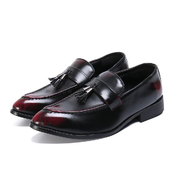 

dress shoes handmade genuine patent leather bow tie men wedding black men's banquet loafers casual driving mocassins
