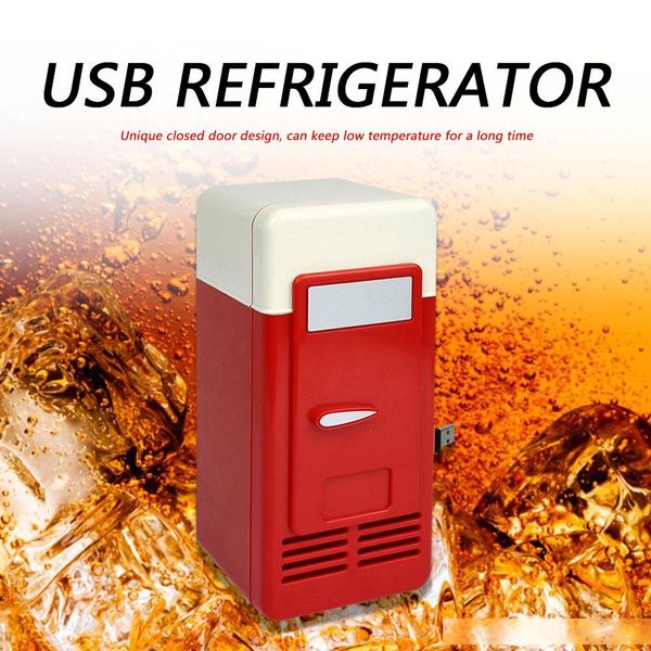 

portable 5v deskusb electric refrigerator mini car beverage drink cooler cooling fridge home picnic camping travel