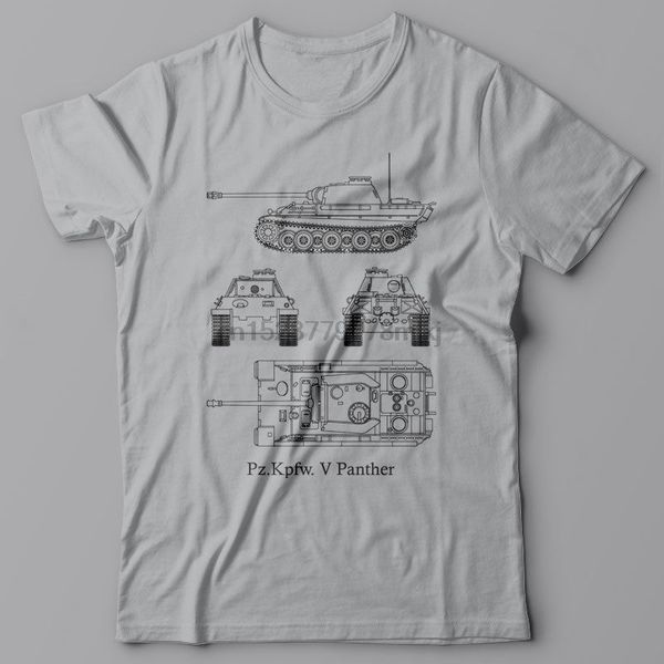 

summer short sleeve cotton mens battle tank kpfw-v panther t-shirt military german wwii tiger world of tanks tshirts