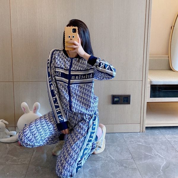 

set di printed full print or harlan nine-point trousers ankle-length pants coat coat two-piece set klcqp, Gray