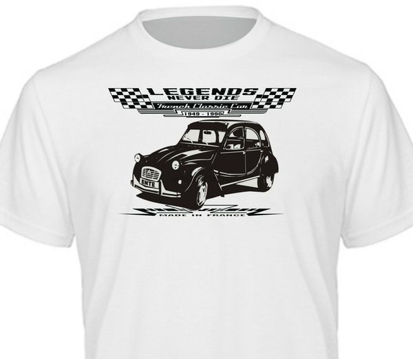 

t-shirt white vintage 2cv ente charleston 0375 &ndash 06 litre 1949&ndash1990 s-3xl