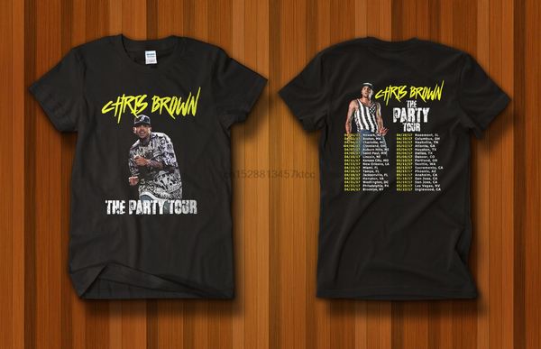 

limited chris brown the party tour dates mens black t-shirt size s-5xltees men cheap