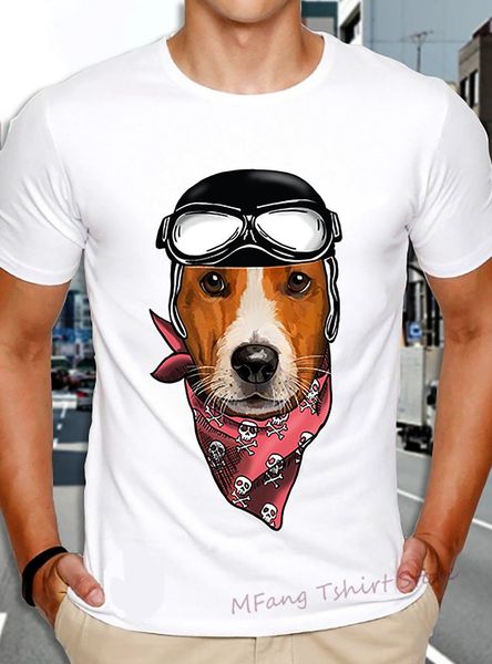 

jack russell helmet tee men t-shirt men funny print women tee casual o-neck tshirts