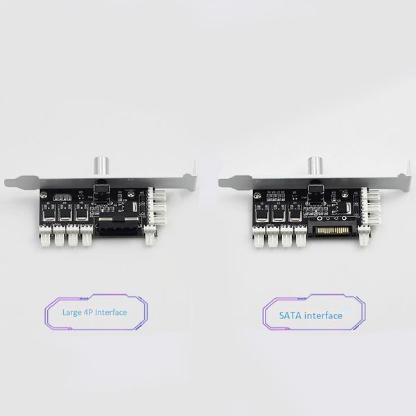 

pc 8 channels fan hub cooling fan speed controller for cpu case hdd vga pwm w/ pci bracket power by 12v cooler