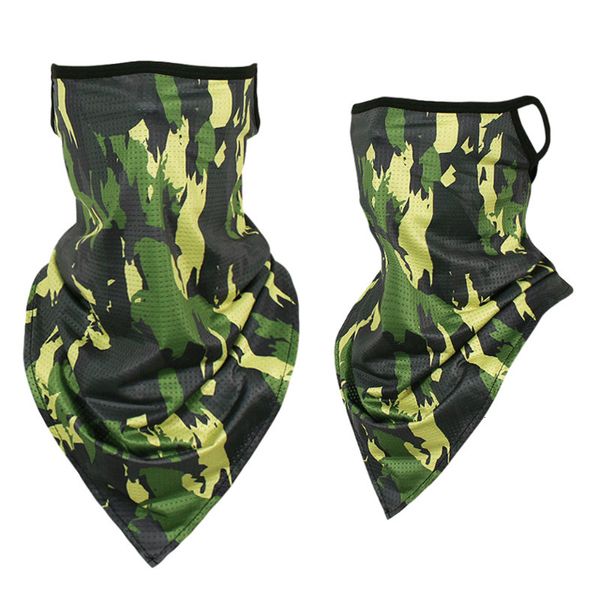 

silk mesh ice breathable military fan hood windproof sunscreen camouflage bib triangle scarf bike riding mask