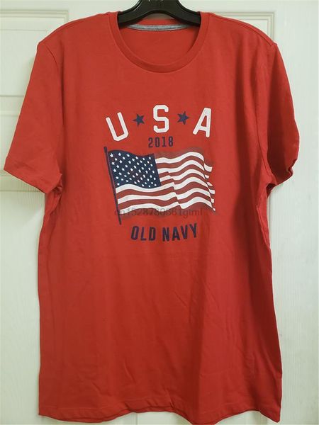 

old navy сша 2019 американский флаг красный t-shirt soft wash 60% хлопок 40% полиэстер одежда casual tee shirt