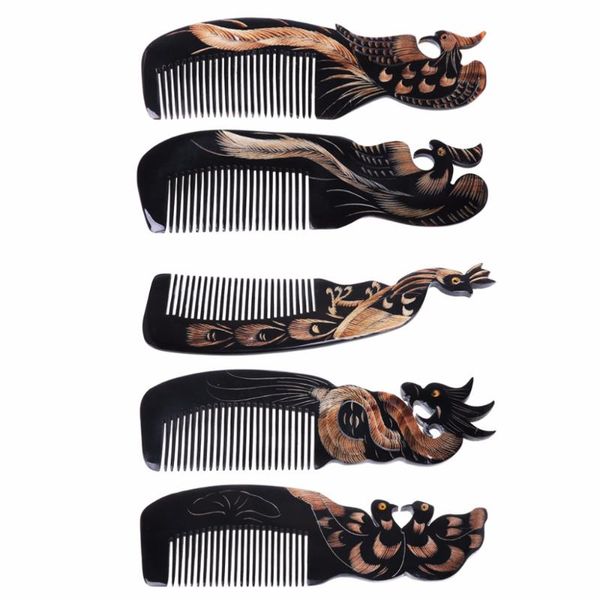 

maange природный массаж здоровый combs ox horn comb рук резные потеря волос лечение кисти, Silver