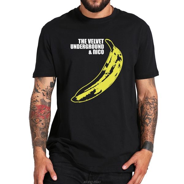 

eu size 100% t shirt the velvet underground & nico warhol banana tshirts o-neck casual breathable fitness tee