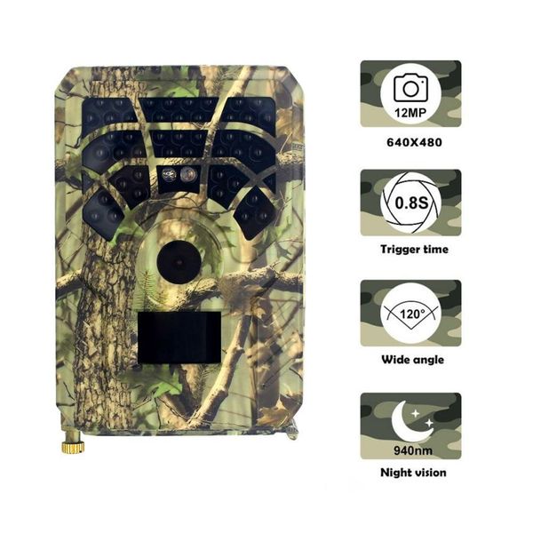 

pr300a hunting camera 12mp 1080p 120 degrees pir sensor wide angle infrared night vision wildlife trail thermal imager video cam, Camouflage