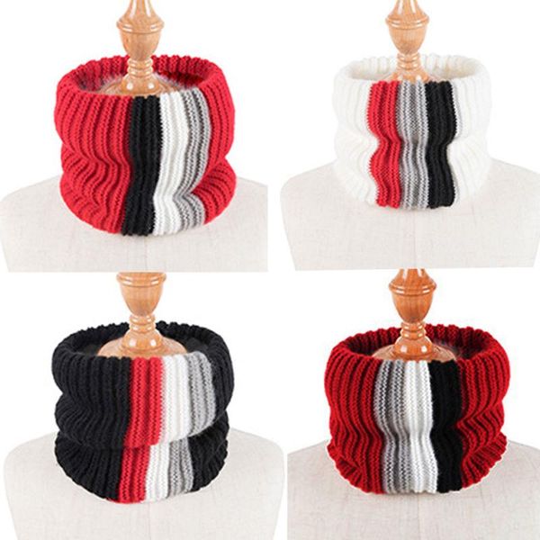 

2020 new autumn winter children scarf knitted kids scarf boys girls warm scarves children ring collar kids magic neckerchief, Blue;gray