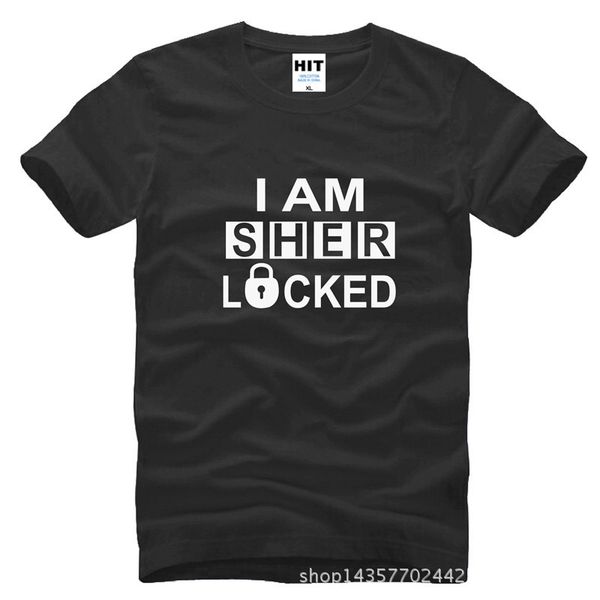 

sherlock holmes i am sherlocked printed mens men t shirt tshirt fashion 2015 short sleeve cotton t-shirt tee camisetas hombre