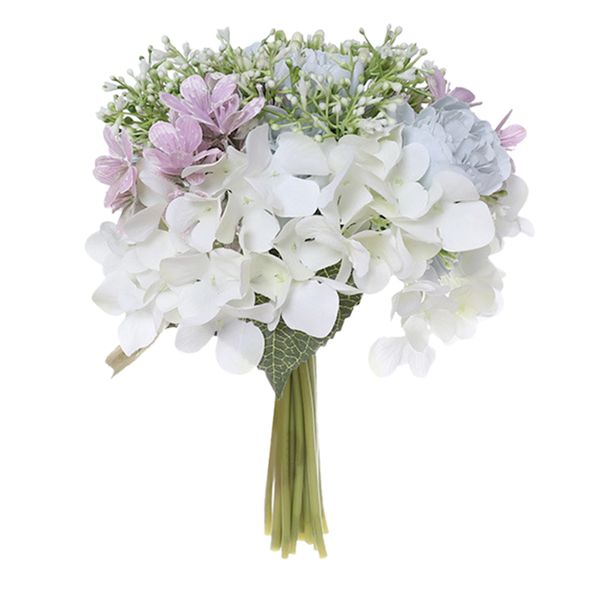 

simulation bride holding flowers creative bridesmaid bouquet plastic flower light blue