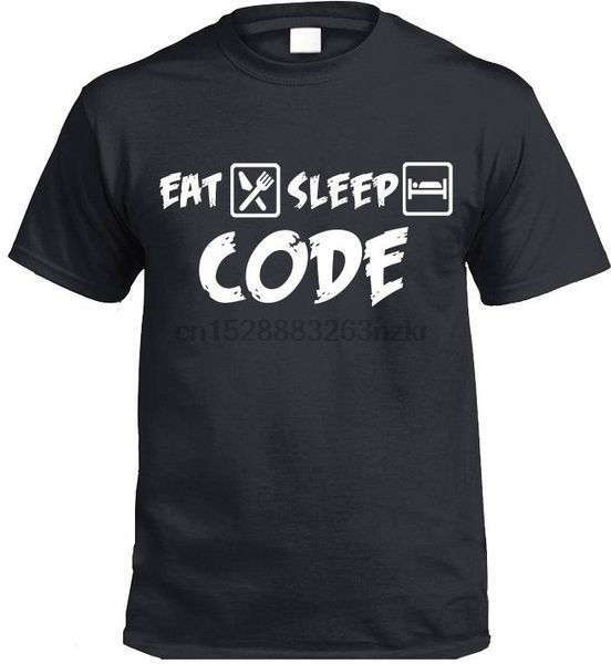 

eat sleep code t-shirt funny gift programmer software engineer present men casual short sleeve t shirts