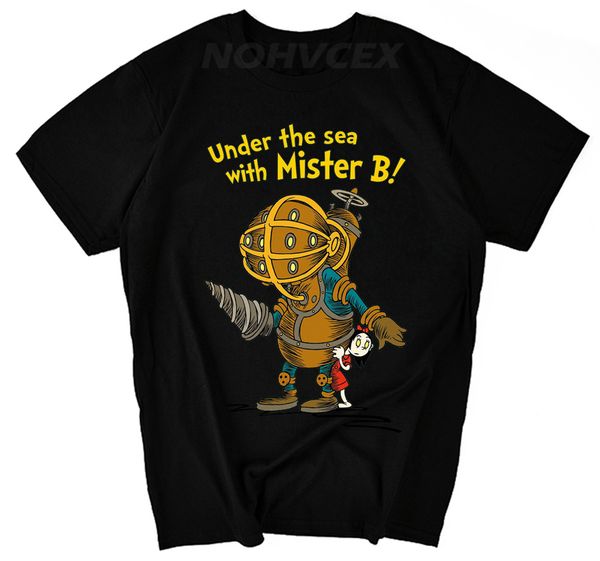 

video games cotton bioshock t-shirt short shooting game bioshock printing shirt top
