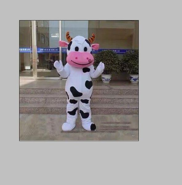 2018 alta qualidade profissional, fazenda de gado leiteiro COW traje da mascote Fursuit Fancy Dress frete grátis