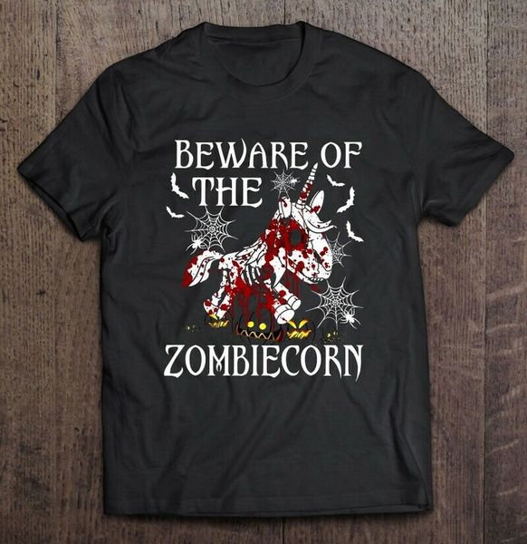 

beware of the zombiecorn halloween men t-shirt s-3xl loose size ajax tee shirt