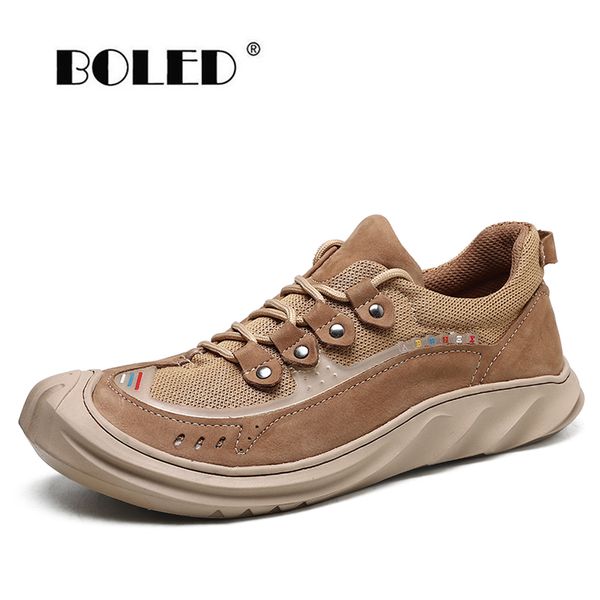 

natural leather men's shoes outdoor non-slip casual shoes flats comfort walking men zapatillas hombre, Black