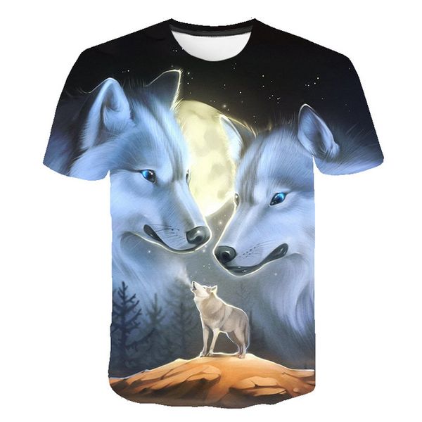 

o-collar wolf animal male 3d print shirts funny hippie humor men clothing