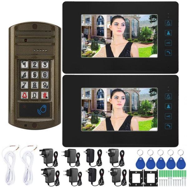 

doorbells intercomunicador 100-240v 7inch hd screen wired doorbell waterproof video intercom door bell