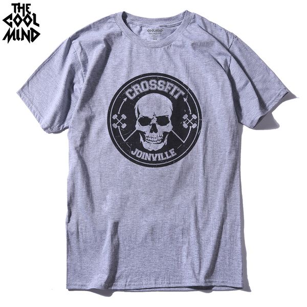 

coolmind cr0112a хлопка o-neck черепа crossfit мужчины майка с коротким рукавом случайные летние мужчины tshirt прохладно трикотажные футбол