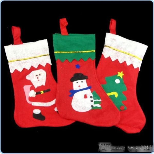 

colorful christmas decoration pockets santa claus non-woven christmas socks many styles mix