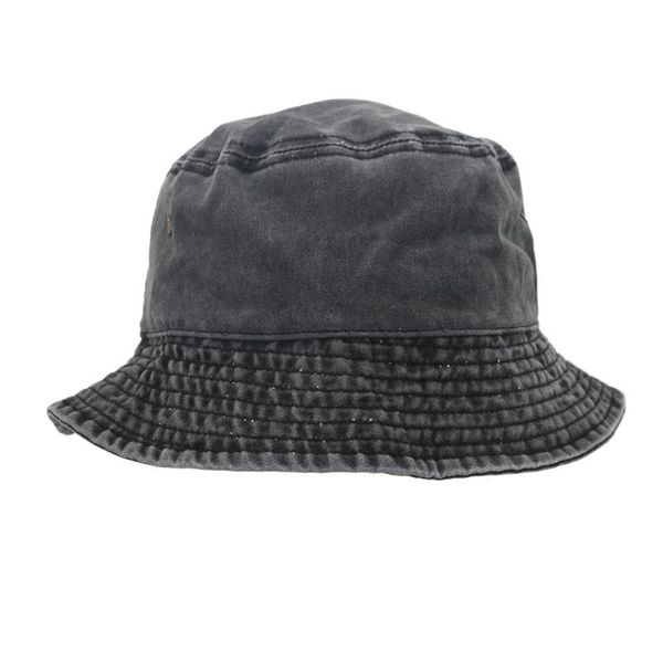 

fashion women onion dome folding outdoor sunhade cotton fishermen caps panama beach washed denim bucket hats, Blue;gray