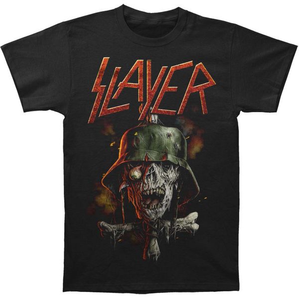 

slayer men's soldier cross t-shirt blackhipster o-neck casual