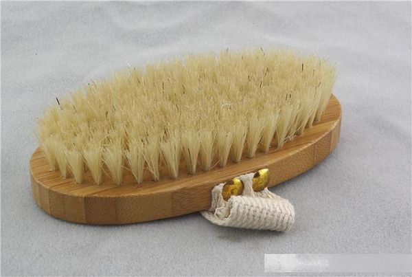

natural boar bristles shower brush back brush remove dead skin body shower bath spa massage without handle