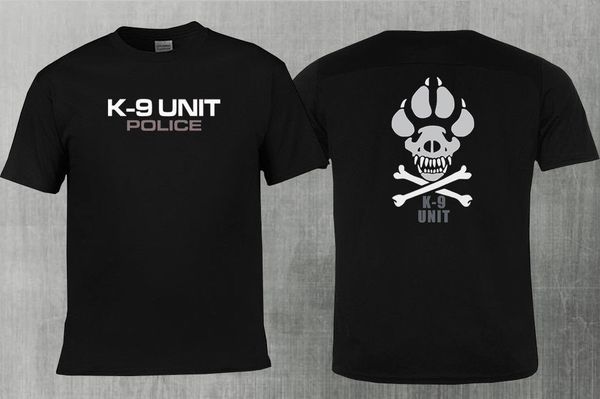 

2019 summer fashion men o-neck skull t shirt new k-9 special unit police dog canine black design t shirt