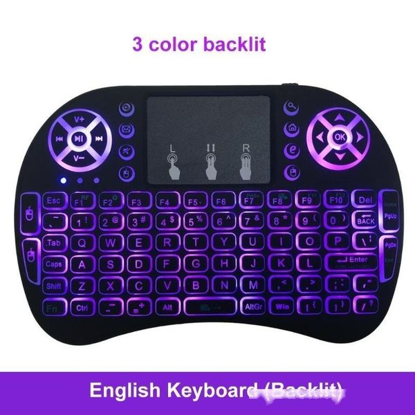 

jelly comb 2.4g wireless mini keyboard russian 7color backlit keyboard air mouse with touchpad remote control android tv box