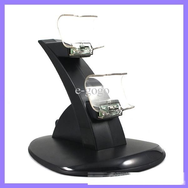 

black color led dual controller dock charger station stand charging for sony playstation ps4 controller