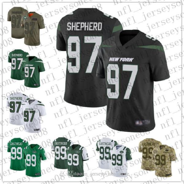 

2020 custom mens women youth new york jets 97 nathan shepherd 99 mark gastineau black football 100th season vapor limited jersey