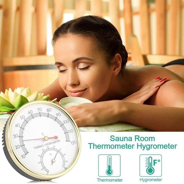 

sauna thermometer metal dial hygrometer humidity temperature measurement meter indoor room accessory