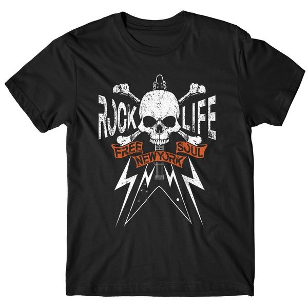 

мужские футболки rock life - рубашка 100% хлопок-черный (1