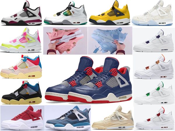 

2020 new arrival 4 4s men women basketball shoes green radium radiation lightninx pink wine red blackblue court purple sports sneakers36-47