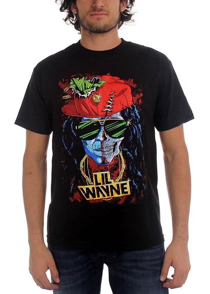 

lil wayne mens half skull t-shirt