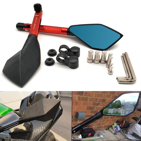 

universial motorcycle rearview mirrors handle bar end side blue retrovisor for duke 200 390 125 690 rc200 rc390 rc125 65sx