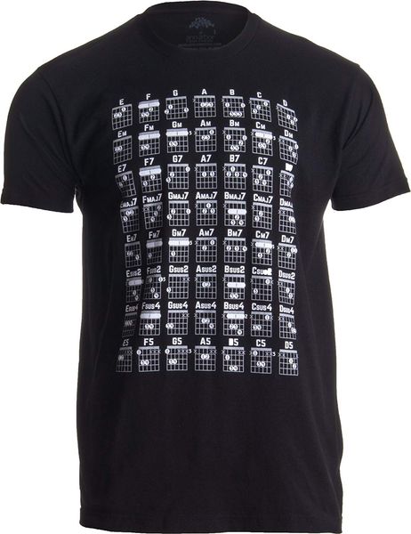 

guitar chord chart | cool musician guitarist teacher music game note t-shirt print t-shirt men summer tee
