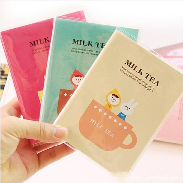 

student stationery cute cartoon fresh thickened diary book notebook carry-on notepad cute tea cup pattern book a04, Purple;pink