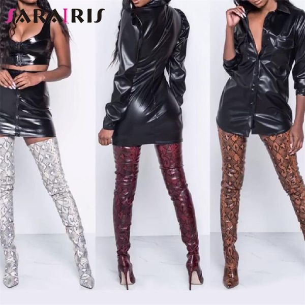 

sarairis новый сексуальный над коленом boots смешанные цвета zip тонкие высокие каблуки остроконечные toe обувь женщина моды партии осень зи, Black