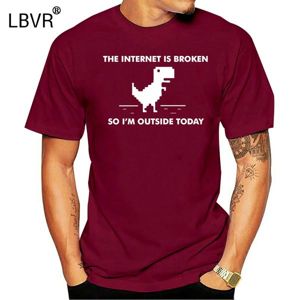 

the internet is broken new men size funny web page computer cotton t shirt