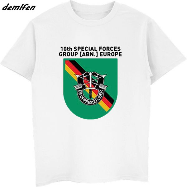 

summer brand clothing 10th special forces group abn europe wappen green berets barett - t shirt novelty t shirt cool tees