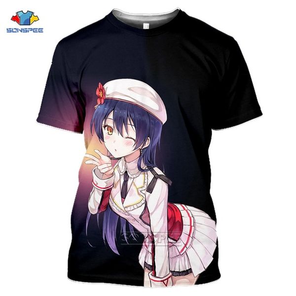 

anime girl love live summer aesthetic pink homme 3d print shirts kawaii funny comics men clothing