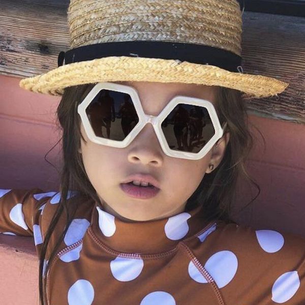

2020 new kids boys girls polygonal sunglasses fashion sunglasses children's decorative glasses cute baby, White;black