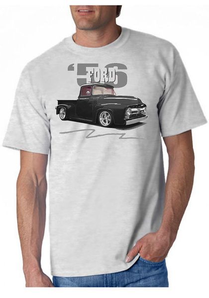 

2020 summer style gray t-shirt 1956 f100 pickup truck tee shirt