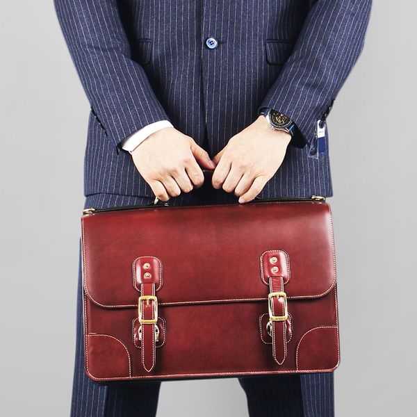 

shoulder business bag for men genuine leather handmake briefcase men's bag work handbag handle bags men