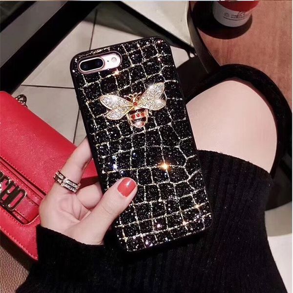

glittering sequins cute diamond bee animal case for iphone 11 pro max x xr xs max 6 7 8 plus fashion luxury designer