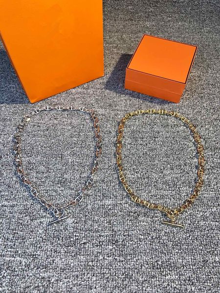 

2020 new h pig nose series exquisite workmanship, high-end temperament popular throughout the fashion industry temperament necklace, Silver