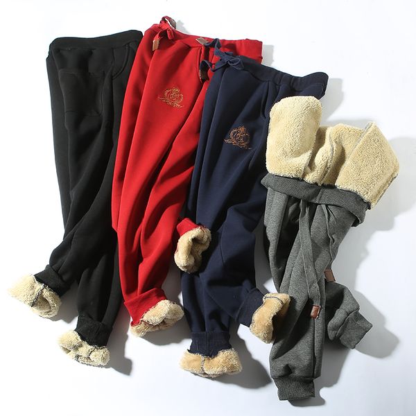 

women's pants & capris velvet 2021 fashion autumn winter warm trousers casual lamb fur harem high waist sweatpants, Black;white
