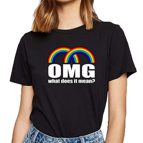 

t shirt women double rainbow what does it mean funny white short female tshirt